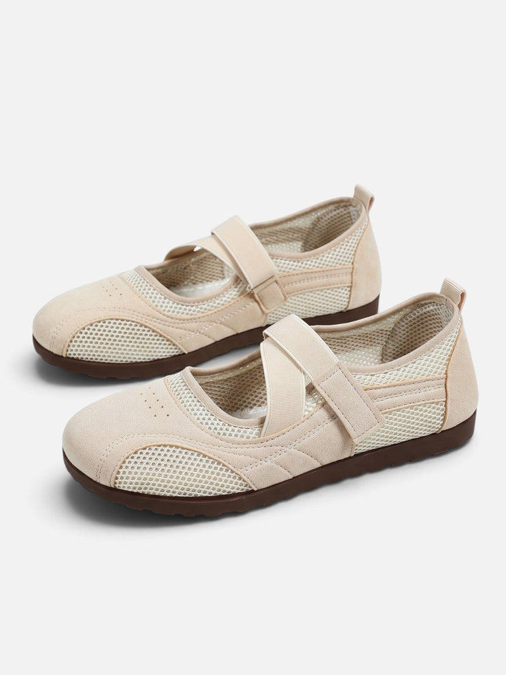 Mesh Sneakerina Ballerina's voor Dames met Gekruiste Bandjes