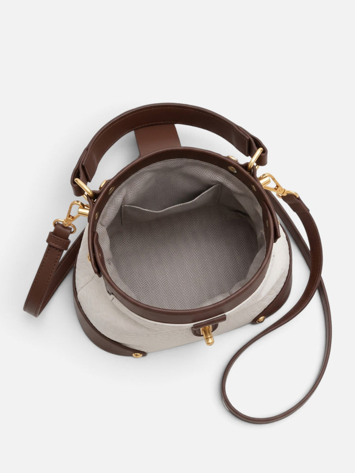 Tweekleurige Crossbody Tas voor Dames van Imitatieleer met Sluiting