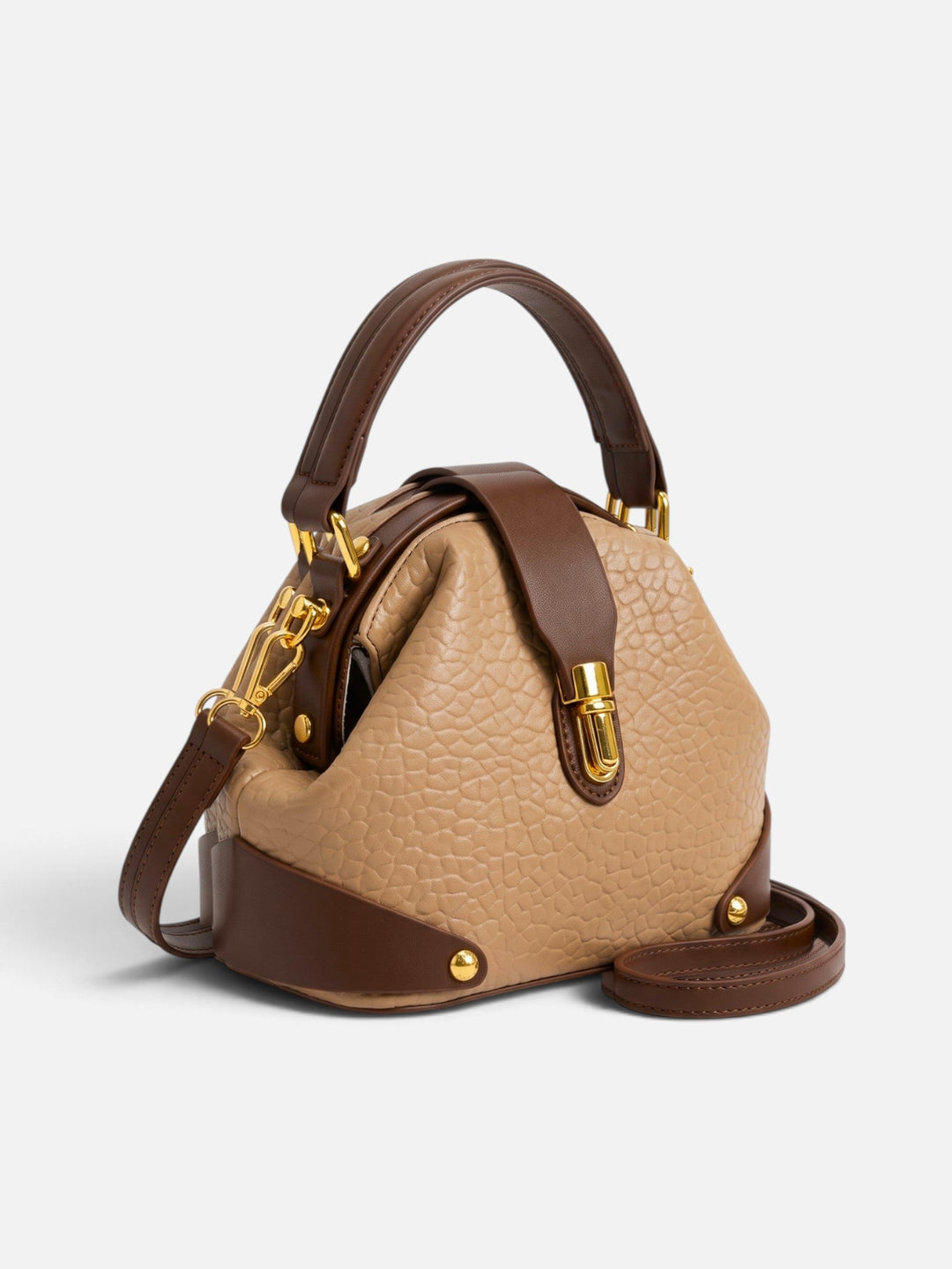 Tweekleurige Crossbody Tas voor Dames van Imitatieleer met Sluiting