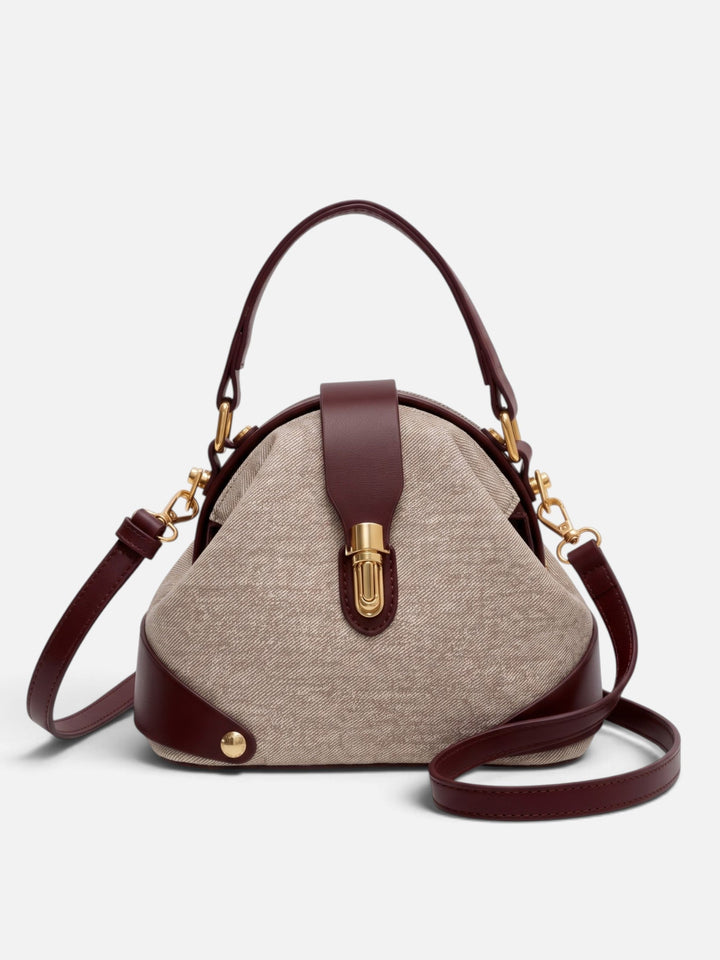 Tweekleurige Crossbody Tas voor Dames van Imitatieleer met Sluiting