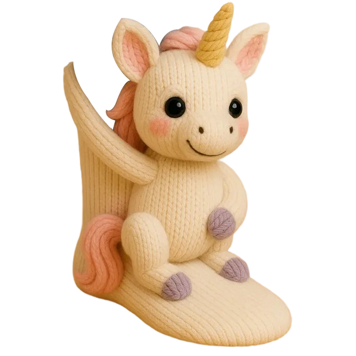 Noviteitensokken dier, sokhoogte crew, pluche 3D, ribgebreid, cadeau, personage