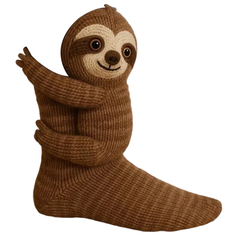 Noviteitensokken dier, sokhoogte crew, pluche 3D, ribgebreid, cadeau, personage