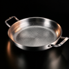 Handgehamerde titanium pan met twee zijhandgrepen