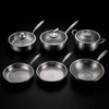 Handgehamerde titanium keukenset met 3 deksels (10, 11 en 12 inch)