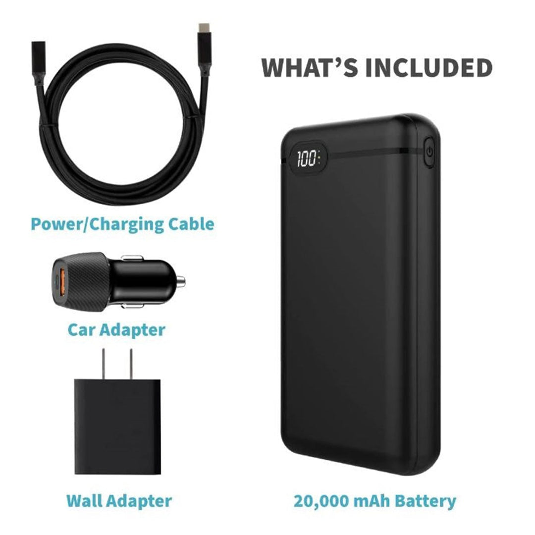 Verwarmde buitendeken op batterijen met draagbare USB-powerbank en drie verwarmingszones