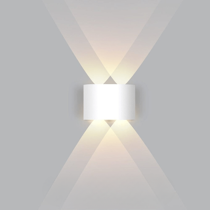 Wandlamp voor buiten, waterdichte LED-armatuur, gebogen met licht omhoog en omlaag, modern