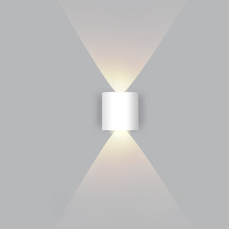 Wandlamp voor buiten, waterdichte LED-armatuur, gebogen met licht omhoog en omlaag, modern
