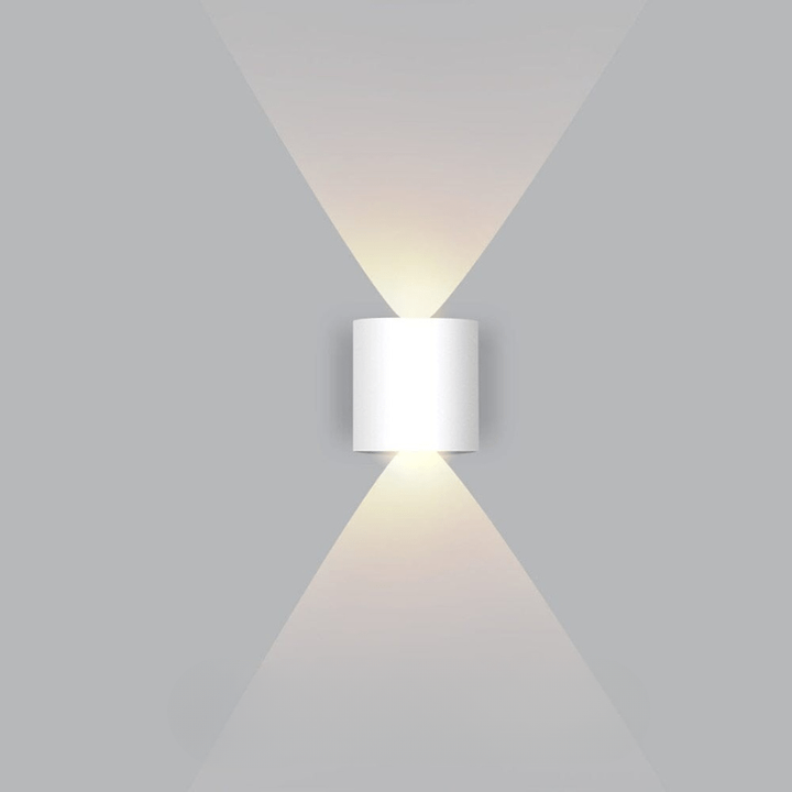 Wandlamp voor buiten, waterdichte LED-armatuur, gebogen met licht omhoog en omlaag, modern