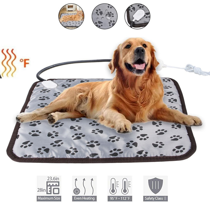 Warmtemat voor huisdieren en elektrische warmtemat voor honden en katten met waterdichte kabel en temperatuurregeling
