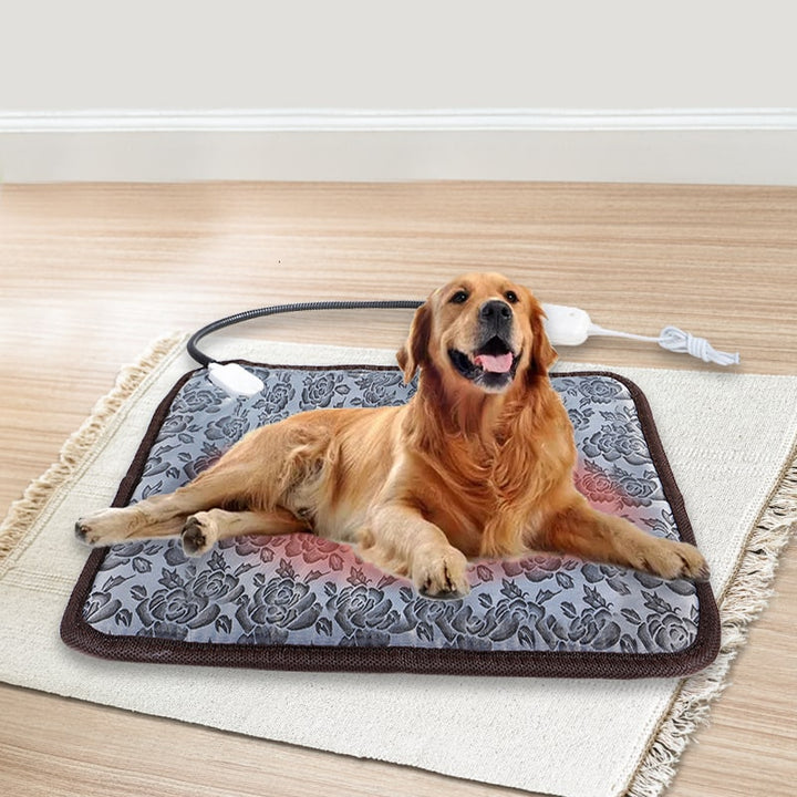 Warmtemat voor huisdieren en elektrische warmtemat voor honden en katten met waterdichte kabel en temperatuurregeling