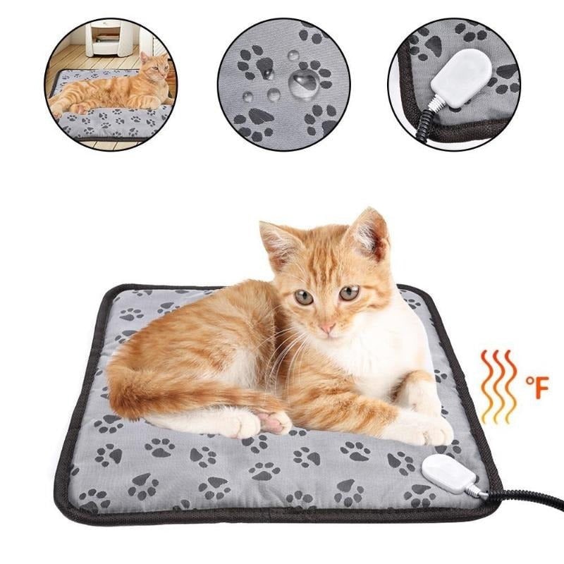 Warmtemat voor huisdieren en elektrische warmtemat voor honden en katten met waterdichte kabel en temperatuurregeling
