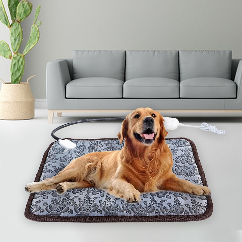 Warmtemat voor huisdieren en elektrische warmtemat voor honden en katten met waterdichte kabel en temperatuurregeling