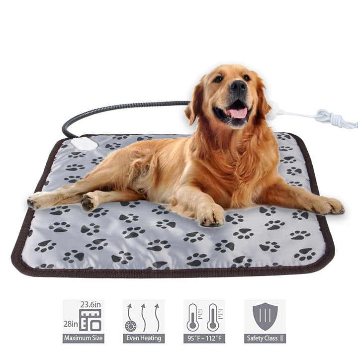 Warmtemat voor huisdieren en elektrische warmtemat voor honden en katten met waterdichte kabel en temperatuurregeling