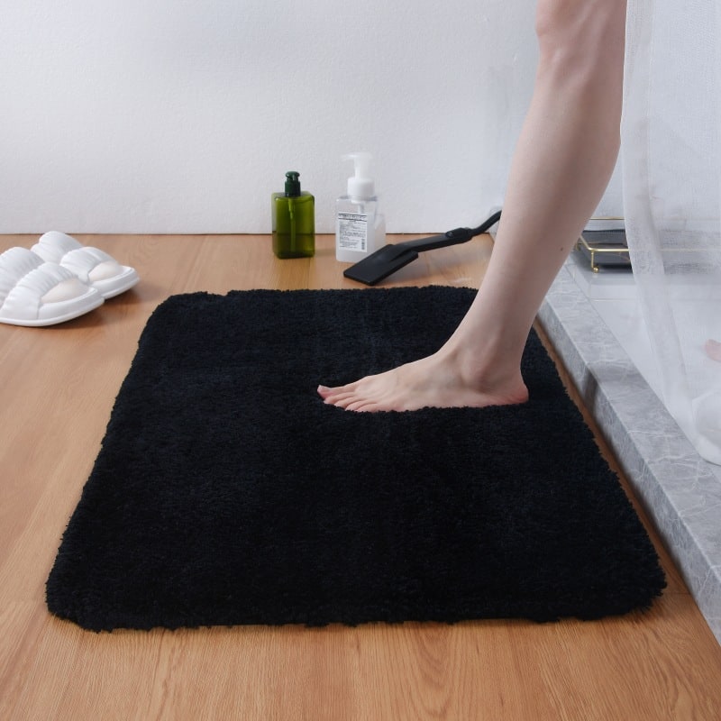 Pluche shaggy badmatten voor de badkamer met antislipzool, sneldrogende microvezel sets