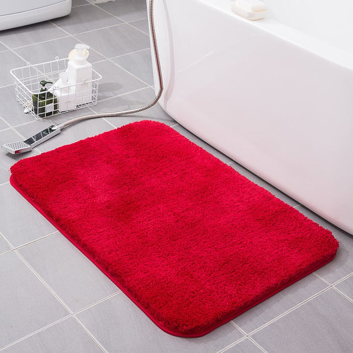 Pluche shaggy badmatten voor de badkamer met antislipzool, sneldrogende microvezel sets
