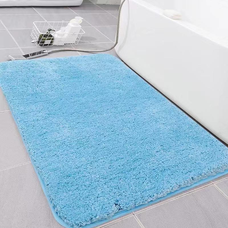 Pluche shaggy badmatten voor de badkamer met antislipzool, sneldrogende microvezel sets