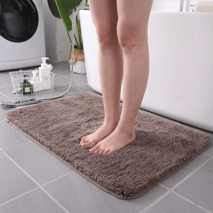 Pluche shaggy badmatten voor de badkamer met antislipzool, sneldrogende microvezel sets