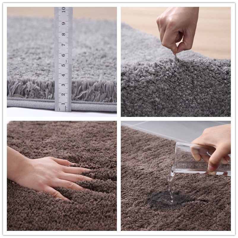 Pluche shaggy badmatten voor de badkamer met antislipzool, sneldrogende microvezel sets