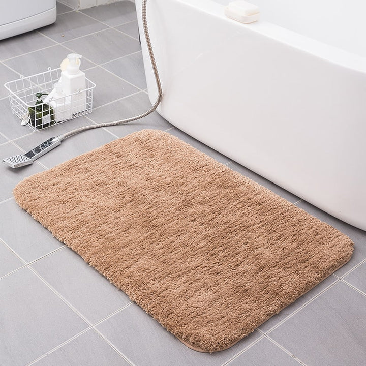Pluche shaggy badmatten voor de badkamer met antislipzool, sneldrogende microvezel sets