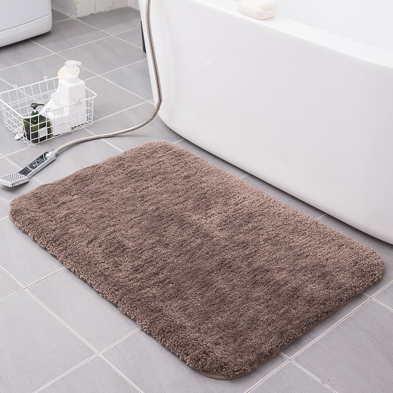 Pluche shaggy badmatten voor de badkamer met antislipzool, sneldrogende microvezel sets
