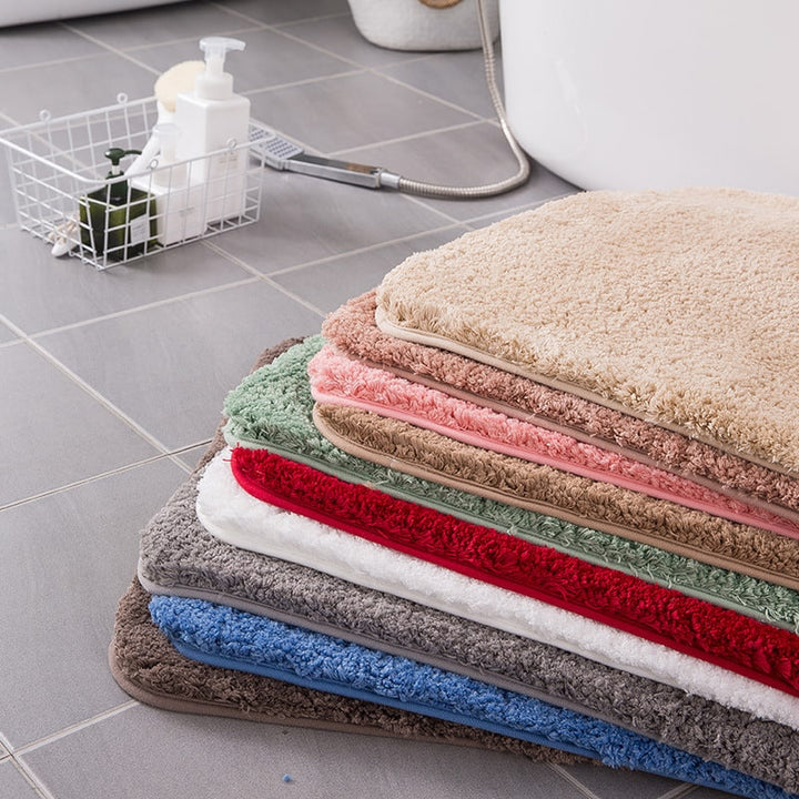 Pluche shaggy badmatten voor de badkamer met antislipzool, sneldrogende microvezel sets