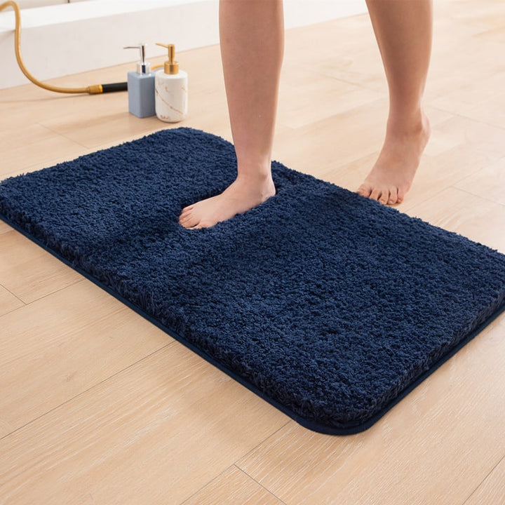 Pluche shaggy badmatten voor de badkamer met antislipzool, sneldrogende microvezel sets