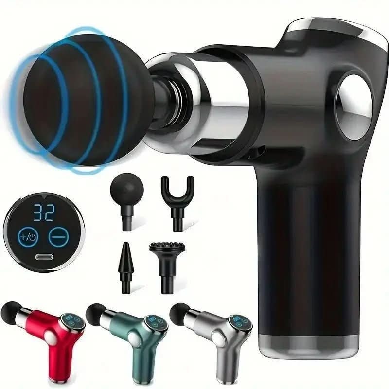 Draagbaar handmassagepistool voor diepe weefselmassage met digitaal display en USB-C-oplading, voor onderweg