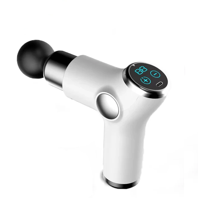 Draagbaar handmassagepistool voor diepe weefselmassage met digitaal display en USB-C-oplading, voor onderweg