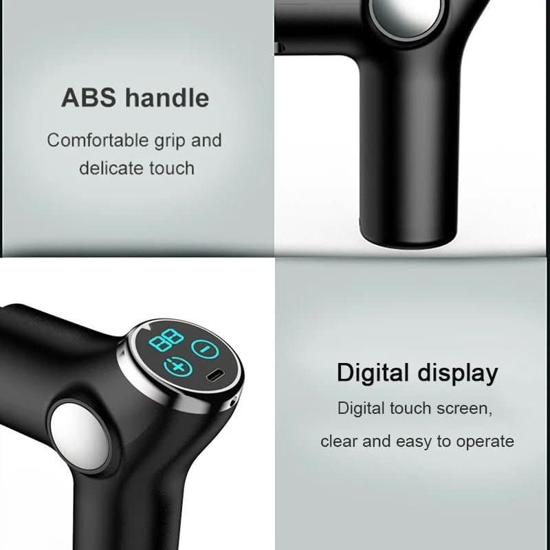 Draagbaar handmassagepistool voor diepe weefselmassage met digitaal display en USB-C-oplading, voor onderweg