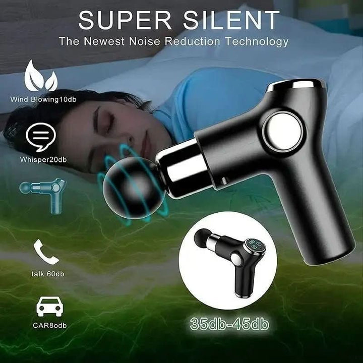 Draagbaar handmassagepistool voor diepe weefselmassage met digitaal display en USB-C-oplading, voor onderweg