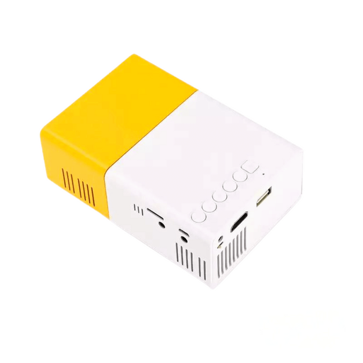 Draagbare mini projector compact LED met handmatige scherpstelling en micro-USB-poort zakformaat