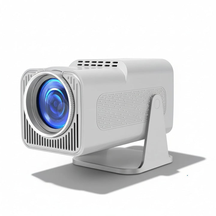 Draagbare slimme mini-projector met draaibare standaard en afstandsbediening, stil