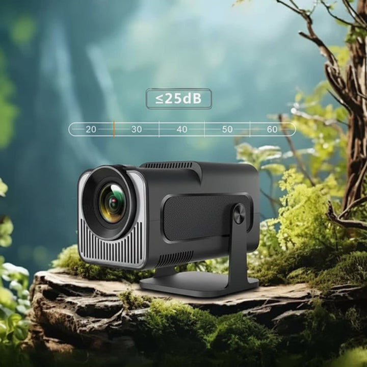 Draagbare slimme mini-projector met draaibare standaard en afstandsbediening, stil