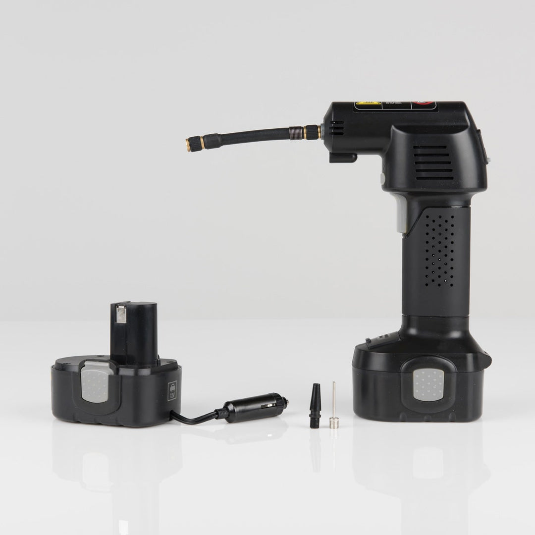 Draagbare draadloze bandenpomp met oplaadbare accu en digitaal lcd-scherm