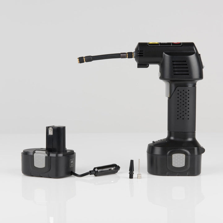 Draagbare draadloze bandenpomp met oplaadbare accu en digitaal lcd-scherm
