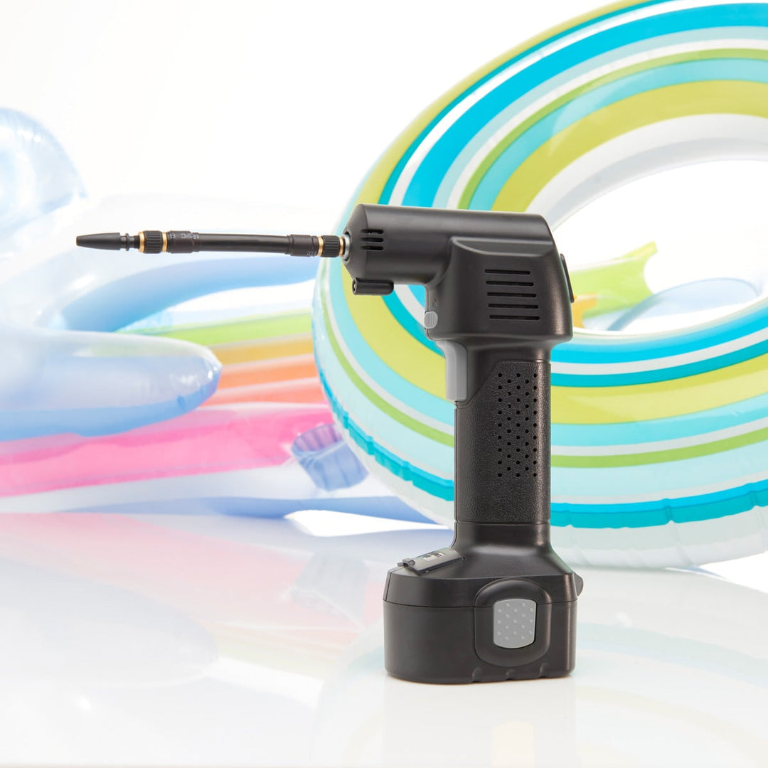 Draagbare draadloze bandenpomp met oplaadbare accu en digitaal lcd-scherm