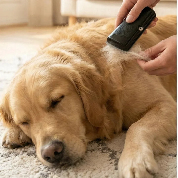 GlowBrush ontklittingskam voor honden en katten — verwijdert losse ondervacht