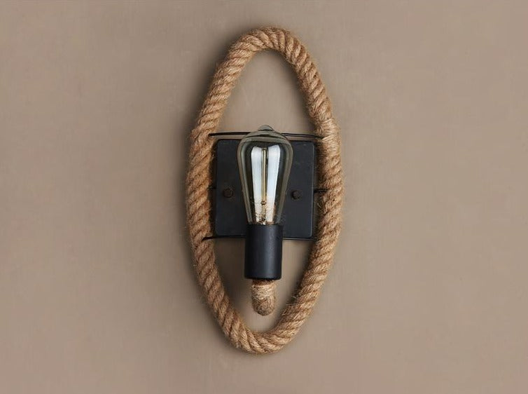 Vintage touw-wandlamp – RusticRope
