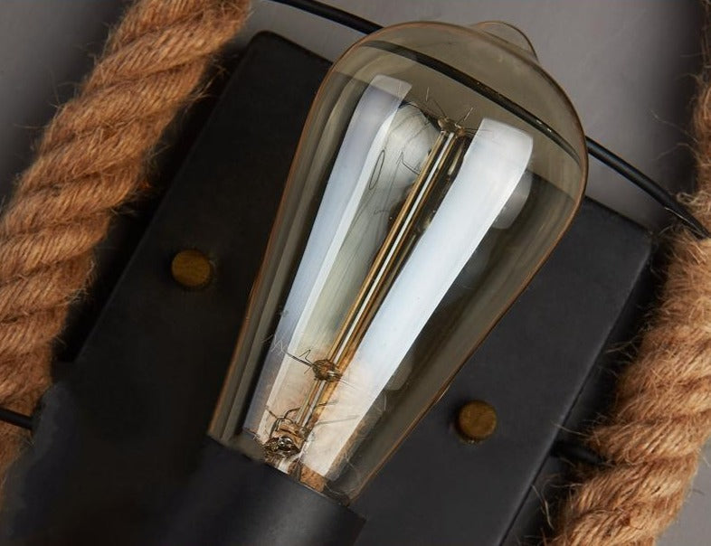 Vintage touw-wandlamp – RusticRope