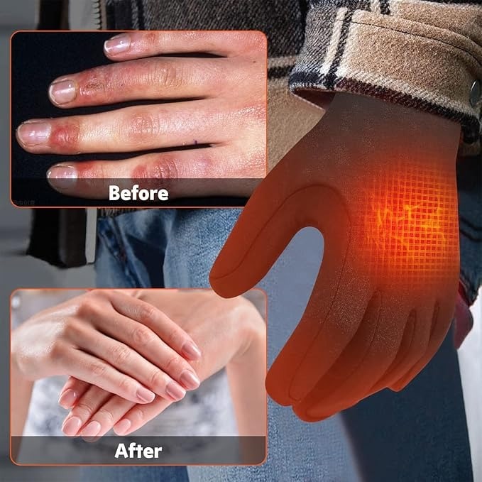 Oplaadbare verwarmde handschoenvoeringen en wanten met instelbare temperatuur en batterijvak