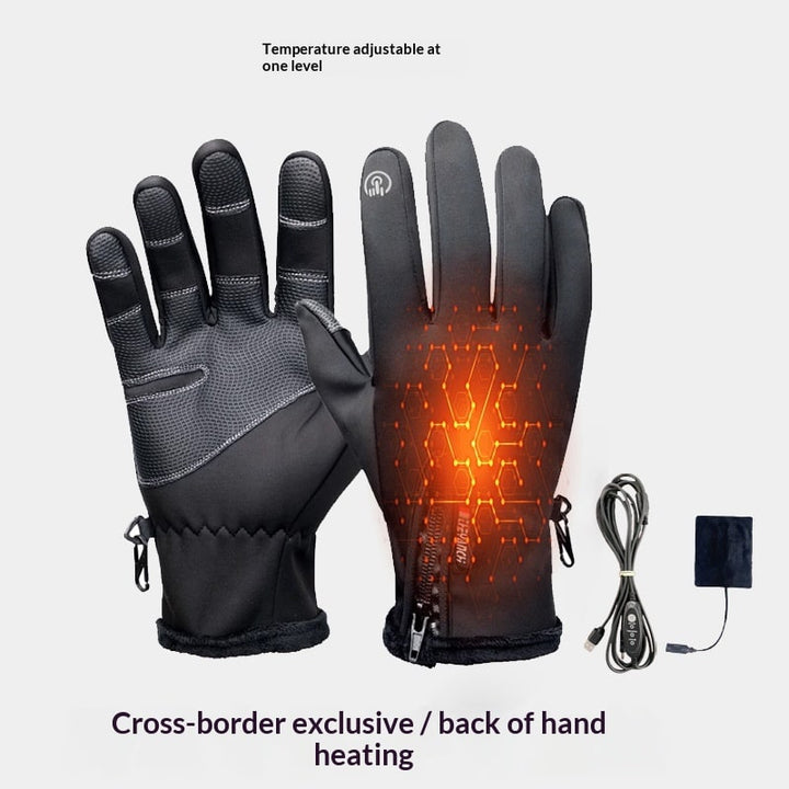 Oplaadbare verwarmde handschoenen met USB-voeding touchscreen-compatibel en antislip handpalm