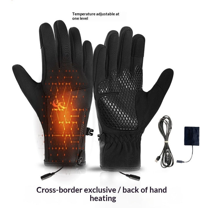Oplaadbare verwarmde handschoenen met USB-voeding touchscreen-compatibel en antislip handpalm