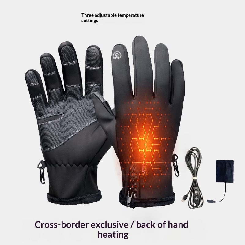Oplaadbare verwarmde handschoenen met USB-voeding touchscreen-compatibel en antislip handpalm