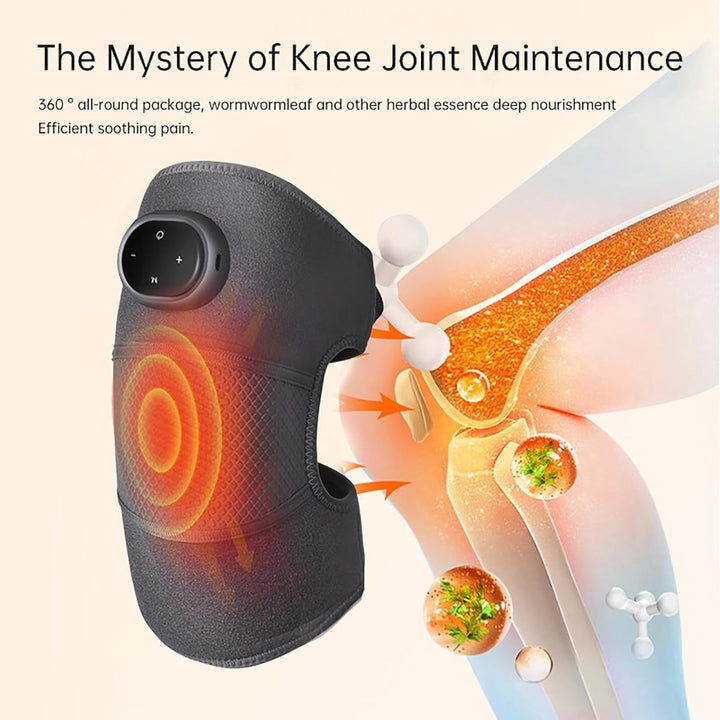 Oplaadbare verwarmde knie-massageapparaat en kniebrace met trilling instelbare warmte en digitale bediening