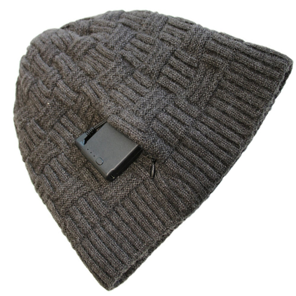 Oplaadbare verwarmde winterbeanie met oorflappen en 3400mah-accu, schedelmuts