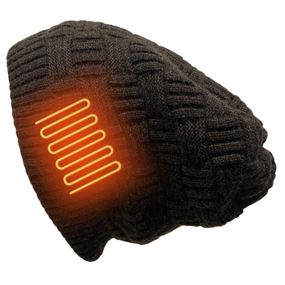 Oplaadbare verwarmde winterbeanie met oorflappen en 3400mah-accu, schedelmuts