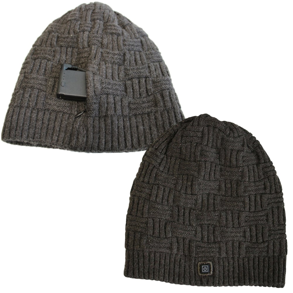 Oplaadbare verwarmde winterbeanie met oorflappen en 3400mah-accu, schedelmuts