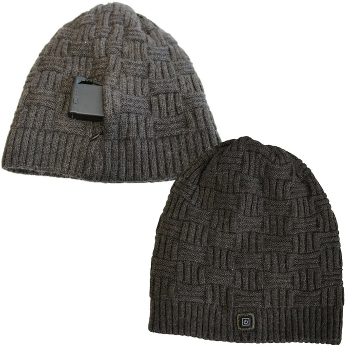 Oplaadbare verwarmde winterbeanie met oorflappen en 3400mah-accu, schedelmuts