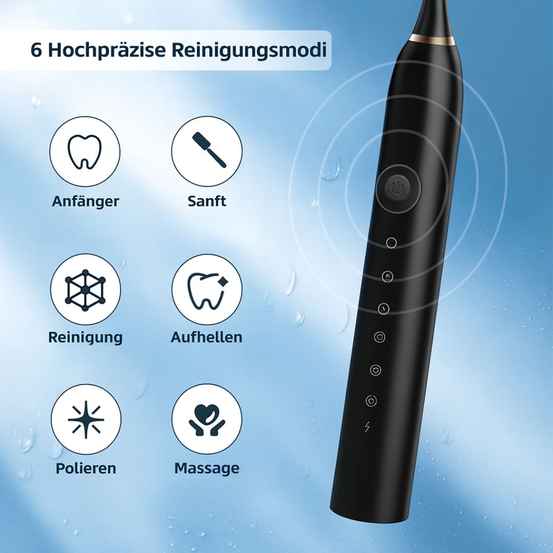 Oplaadbare sonische elektrische tandenborstel met timer en zachte, gevormde haren