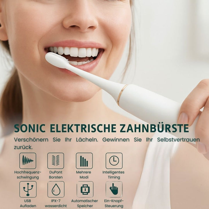 Oplaadbare sonische elektrische tandenborstel met timer en zachte, gevormde haren